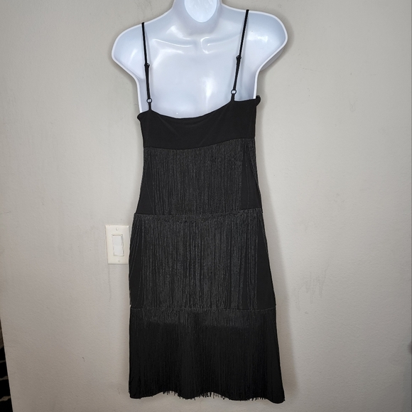 Boston Proper fringe black mini dress sleeveless size xs - Picture 5 of 13